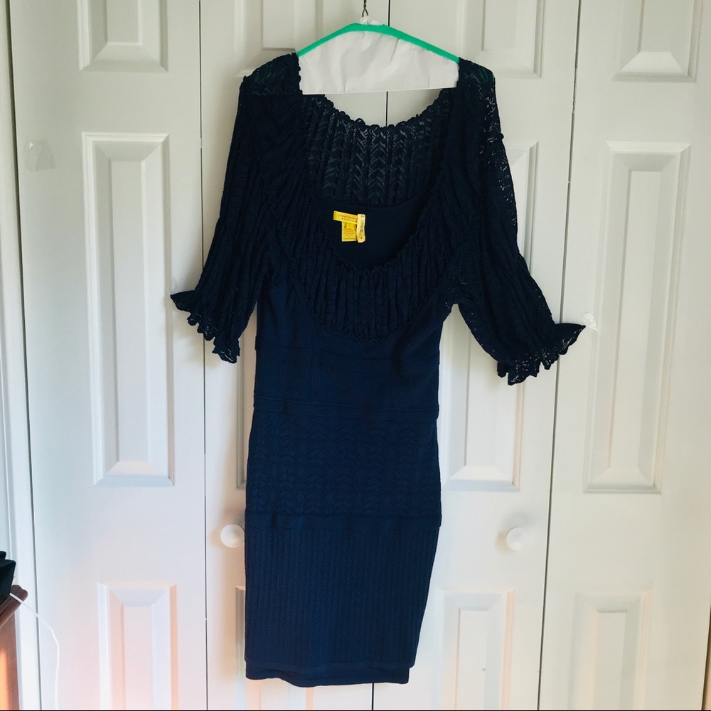 Catherine Malandrino Blue Knit Dress. Size L